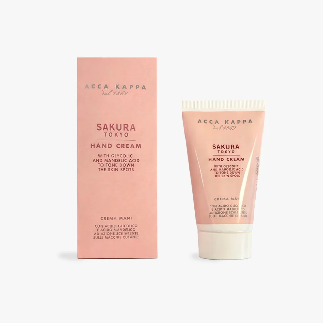 Crema de manos Sakura Imagen de la crema de manos con caja Sakura tokyo de Acca Kappa